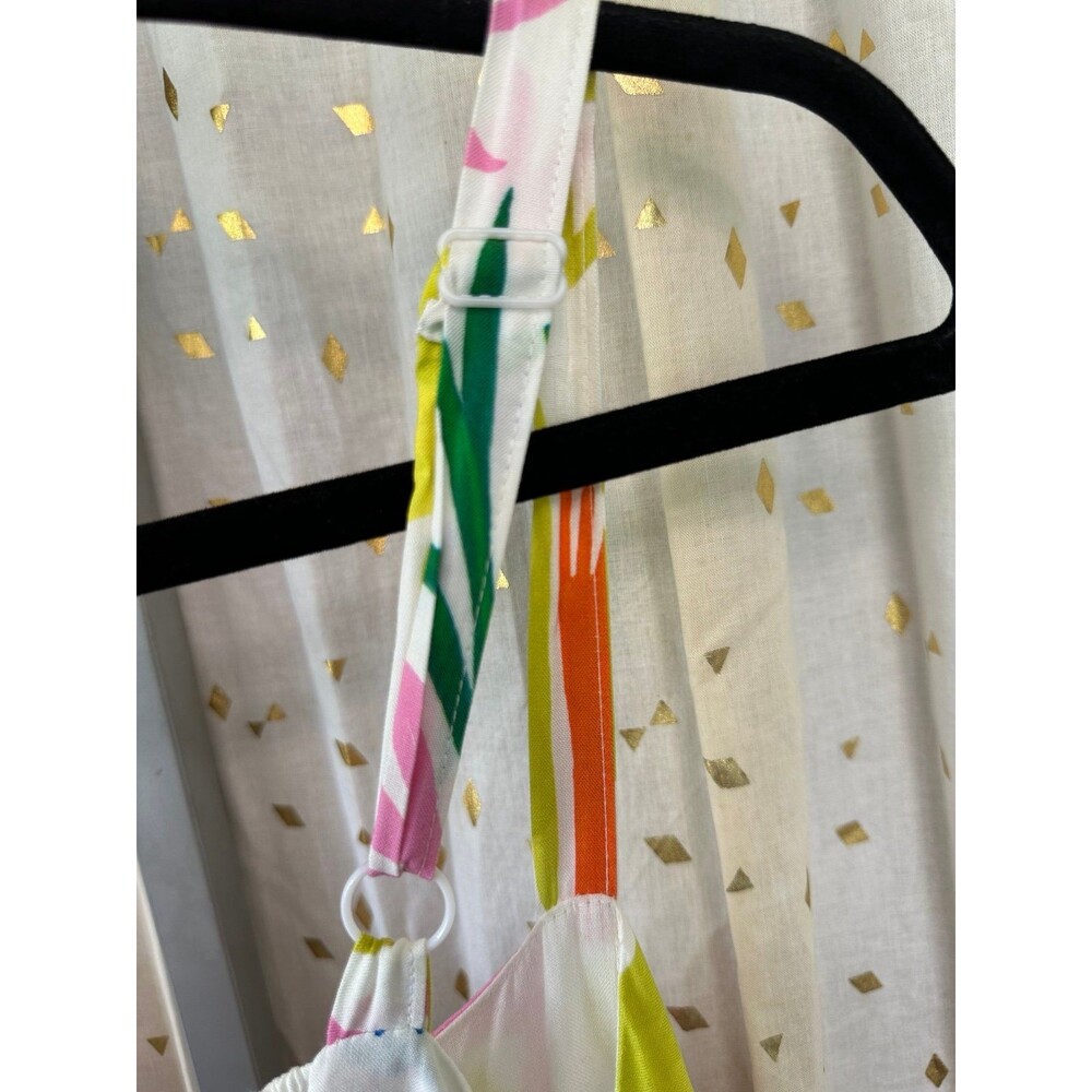 Paper Heart Women's Square Neck Colorful Tropical Summer Pockets Maxi Dress L - Picture 8 of 9